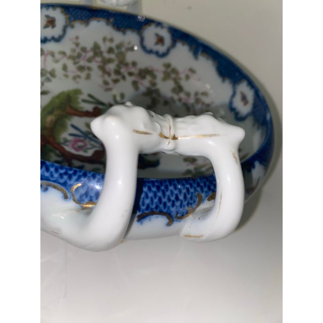19th Century French Sèvres Style Porcelain Centerpiece Bowl With Handles For Sale - Image 11 of 12