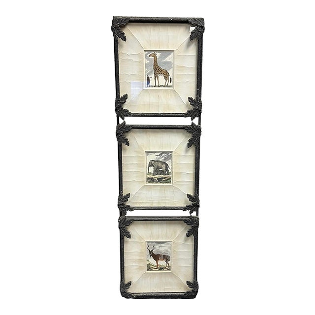 John Richard Triple Safari Animals Wrought Iron Wall Art For Sale