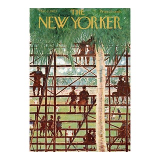 1963 Vintage New Yorker Magazine Cover, March 9, Garrett Price Cover Art, Baseball For Sale