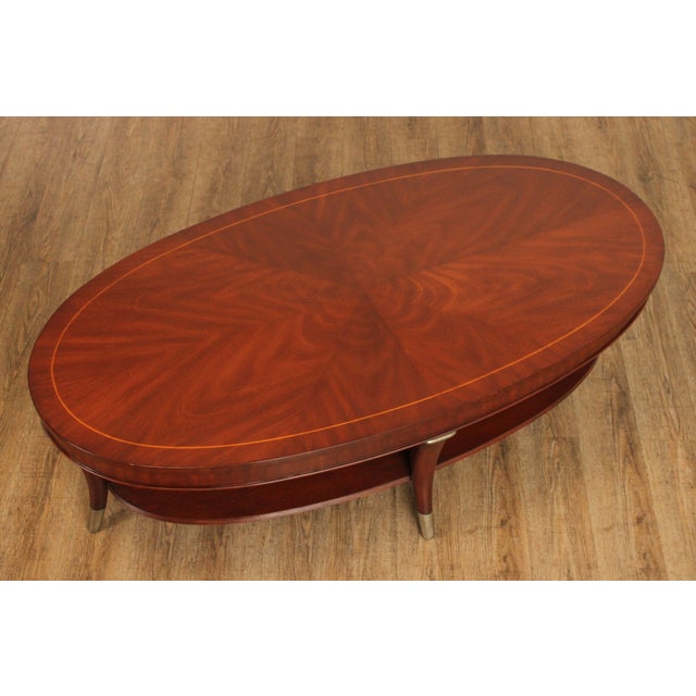 Thomasville 'Bogart' Art Deco Style Oval Top Coffee Table Chairish