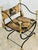 Textile Restored Antique Iron and Brass Chair Reupholstered in Designer Velvet For Sale - Image 7 of 10