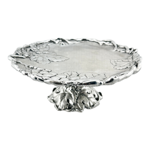 Late 20th Century Arthur Court Grape Leaves Cake Stand