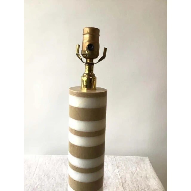 Mid-Century Modern 1960s Cylindrical Layered Marble Lamp For Sale - Image 3 of 8