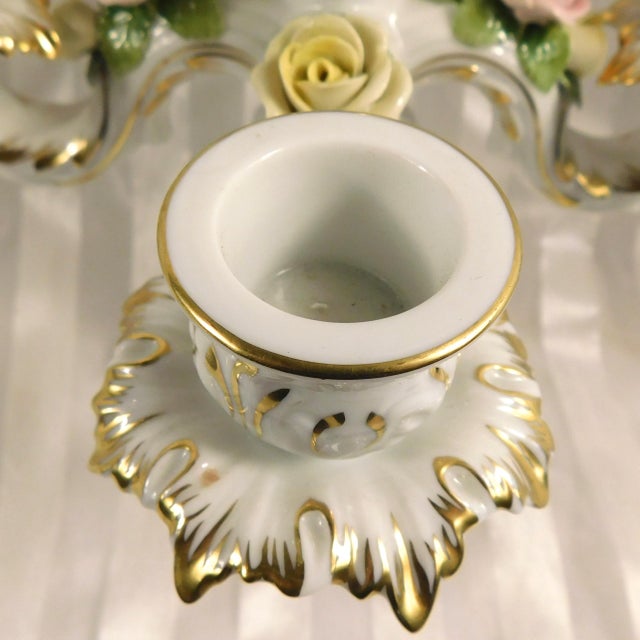 1930s Alboth and Kaiser Five Candle Candelabra With Dimensional Flowers # 26745 For Sale - Image 12 of 17