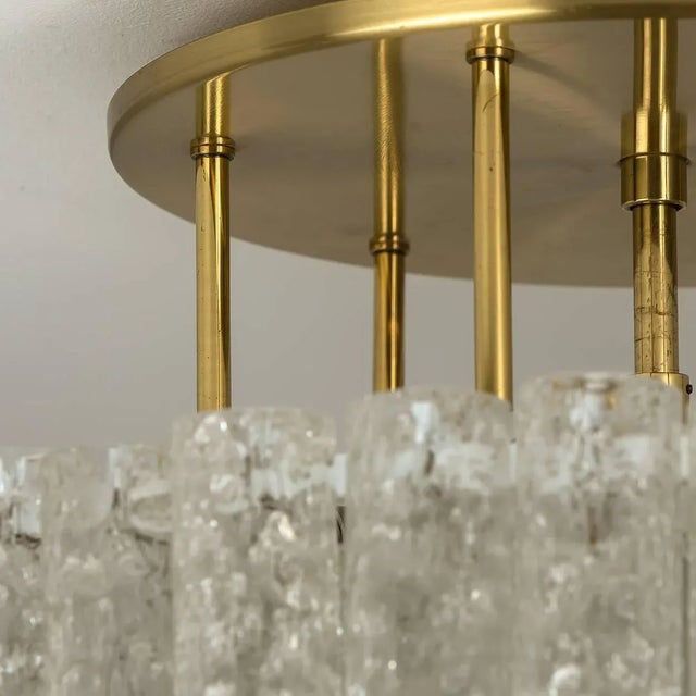 Large Glass Brass Light Fixtures from Doria, Germany, 1969, Set of 3 For Sale - Image 15 of 18