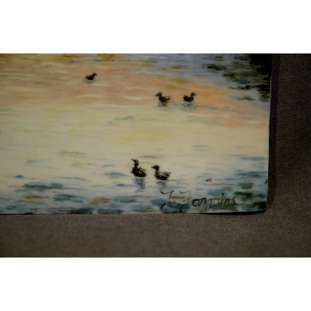 Contemporary Mid 20th Century Landscape with Cabin - KPN Plaque on Porcelain For Sale - Image 3 of 9