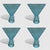 Jupiter Beaded Iridescent Blue Martini Glasses / Margarita Glasses Set of 4 Perfect for Cinco de Mayo! Each Individual...