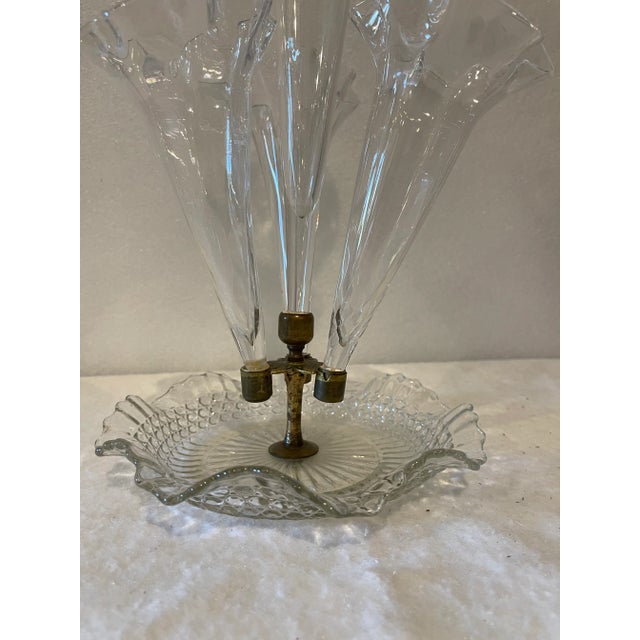 Antique Victorian Clear Epergne Centerpiece For Sale - Image 6 of 7