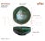 A handmade round bathroom sink, featuring reactive glaze in vibrant turquoise and teal tones with organic splashes of...