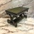 This is a late 19th century Neo-classical R.J. Horner style ebonized desk with carved dolphin base and tooled green...