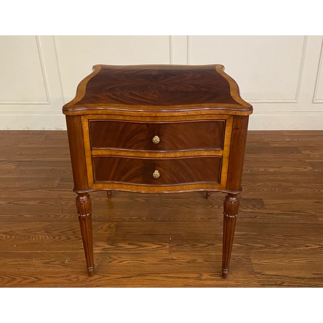 Leighton Hall Mahogany Serpentine End Table For Sale - Image 9 of 10