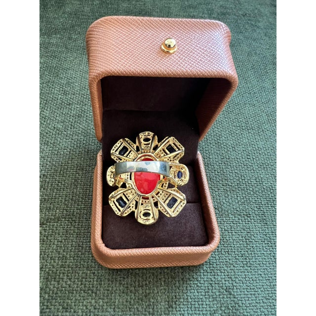 Bochic "Orient" Vintage Diamond, Blue Sapphire & Opal Ring Set 18K Gold & Silver For Sale - Image 4 of 18