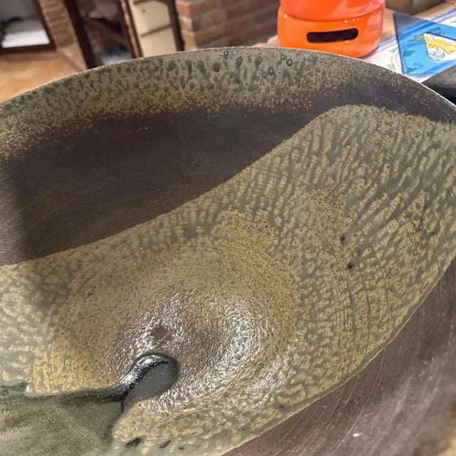Stone Gray 1960s Organic Modern Stoneware Large Bowl by Nanni Valentini for Ceramica Arcore For Sale - Image 8 of 12
