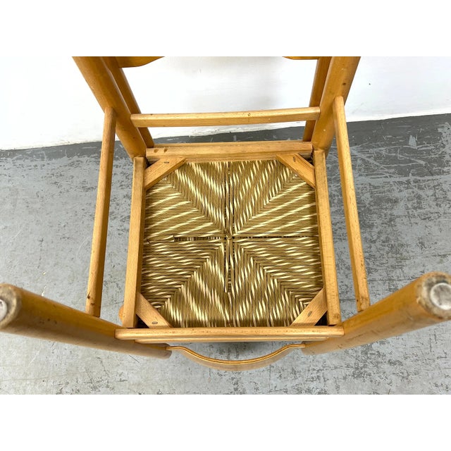 A Set of Four Vintage Rush Seat Dining Chairs For Sale - Image 10 of 13