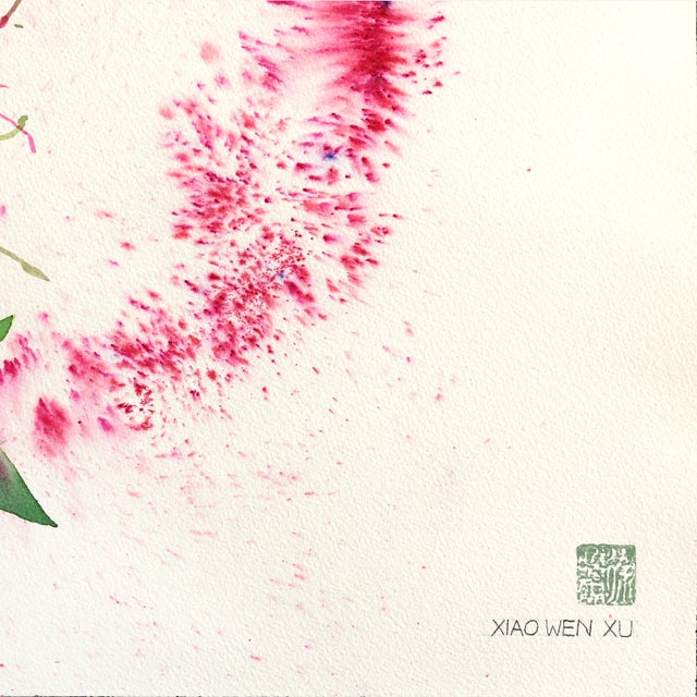 Spider Flower - Dramatic Abstract Pink Botanical Floral Still Life Painting For Sale In Los Angeles - Image 6 of 7