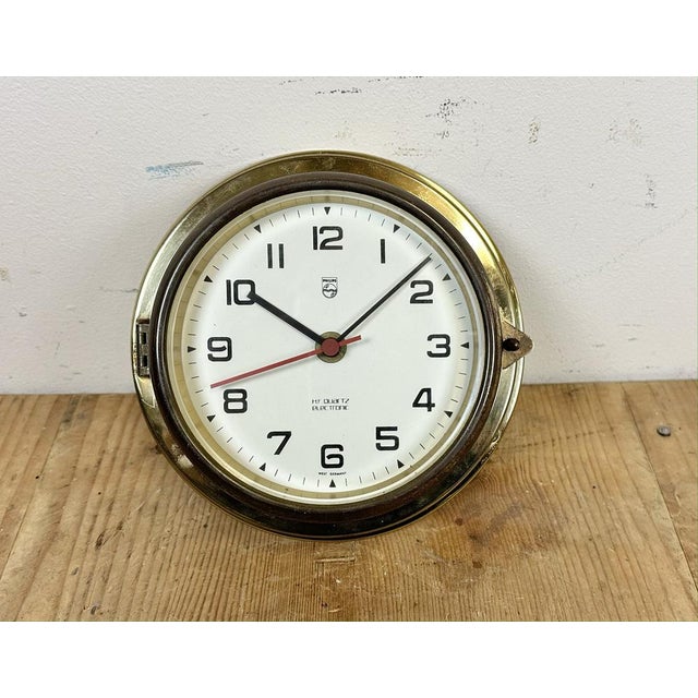 Philips Vintage German Brass Ships Clock from Philips, 1970s For Sale - Image 4 of 15