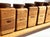 Vintage Mid Century Modern Solid Wood Spice Rack With 16 Solid Oak Jars and Cork Lids For Sale In Providence - Image 6 of 12