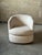 Textile Vintage Swivel Chairs in Schumacher Linen, a Pair For Sale - Image 7 of 8