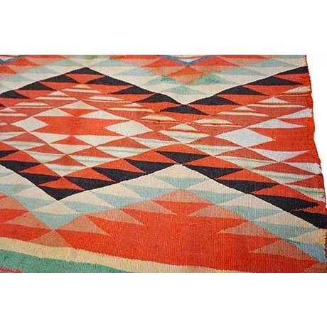 Tribal Geometric Small Rug Rustic 19th Century Native American Navajo Germantown For Sale - Image 12 of 15