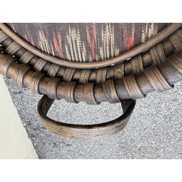 Palecek Palecek Large Oval Woven Rattan & Ikat Tray For Sale - Image 4 of 7
