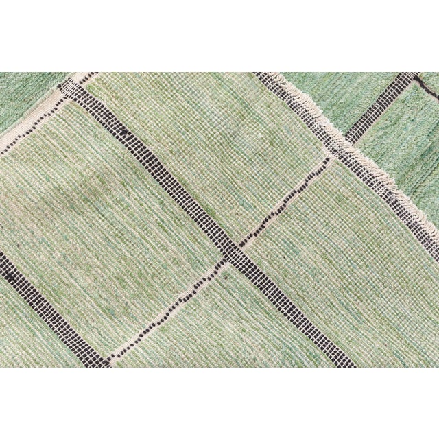 Early 21st Century Modern Flatweave Geometric Mint Oversized Rug "Riziere" by Doris Leslie Blau For Sale - Image 5 of 9