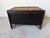 Vintage Chinoiserie Black Lacquered Bamboo Vanity Dressing Table With Mirror, Side Cabinets & Wicker Bench For Sale - Image 16 of 17