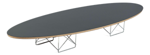 Eames Surfboard Etr Coffee Table for Herman Miller, Black Mid Century Modern Table