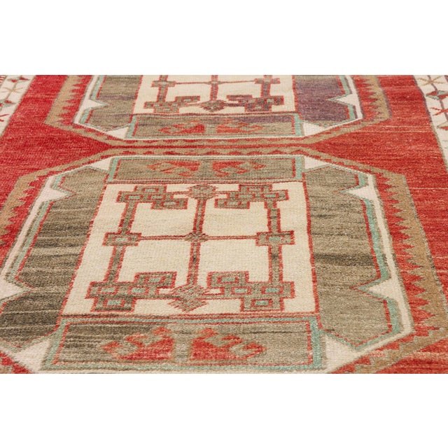 Mid 20th Century Vintage Turkish Oushak Rug, 03'04 X 06'11 For Sale - Image 5 of 10