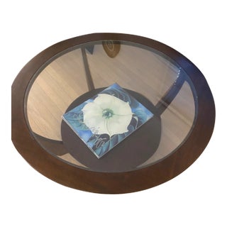Casana Matching Round Coffee Table + End Table Set - Dark Wood For Sale