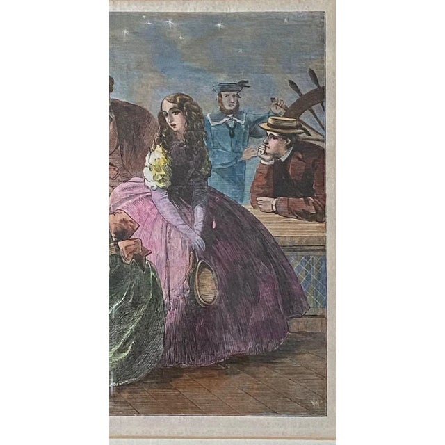 Mid 19th Century 1861 "September—Society Yachting" Hand Colored Print, Framed For Sale - Image 5 of 9