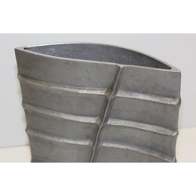 Signed Modernist Aluminum Vase For Sale In New York - Image 6 of 11