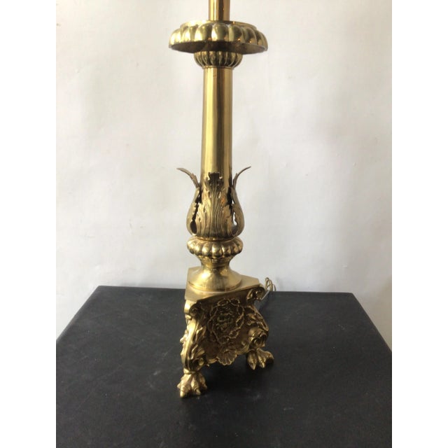 1920s 1920s Brass Church Candlestick Lamps - A Pair For Sale - Image 5 of 9