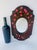 Vintage Hand Painted Floral Wood Wall Mirror Folk Art Pink Flowers For Sale - Image 9 of 9