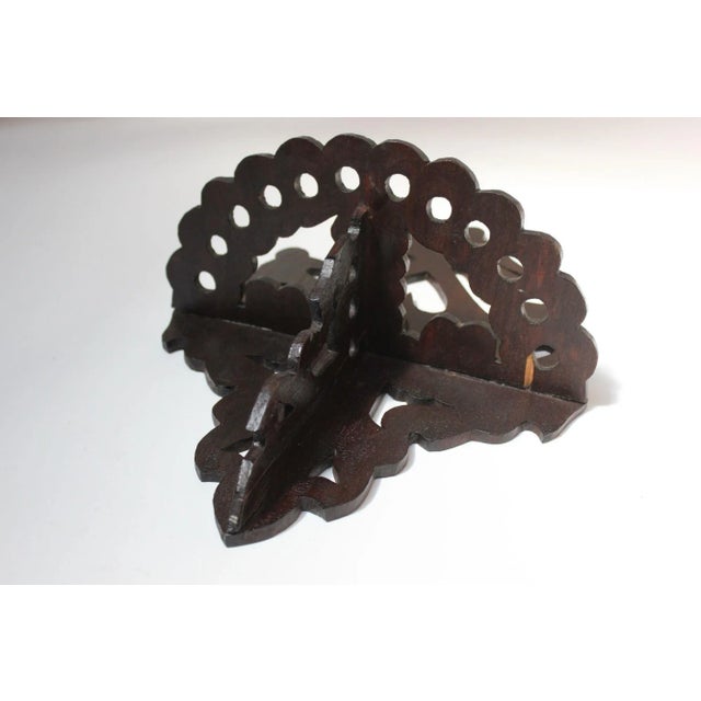 Wood Vintage Folk Art Fretwork Pipe Holder With Bird Motif For Sale - Image 7 of 12