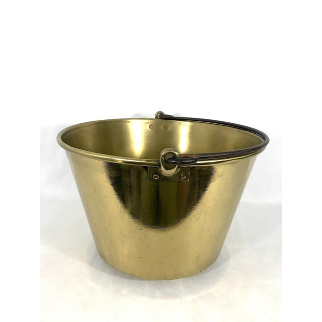 Vintage Ansonia Brass Co., Fireplace Bucket or Kettle, American 1866 (Planter) For Sale - Image 4 of 12