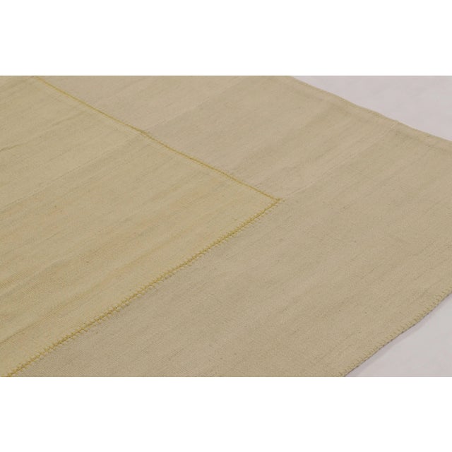 Rug & Kilim Rug & Kilim’s Contemporary Textural Solid Kilim in Beige and Gold Tones For Sale - Image 4 of 11