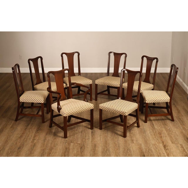 High Quality American Made Set Of Eight Mahogany Dining Chairs By Kittinger. Includes One Armchair And Seven Side Chairs....