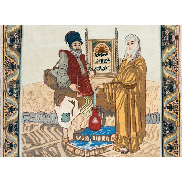 Vintage Persian Tabriz Pictorial Rug For Sale - Image 14 of 15