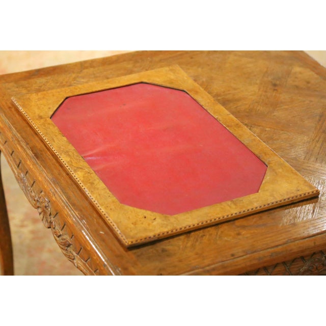Mid-Century French Burl Wood 6-Piece Desk Set With Letter Rack and Accessories For Sale - Image 4 of 17