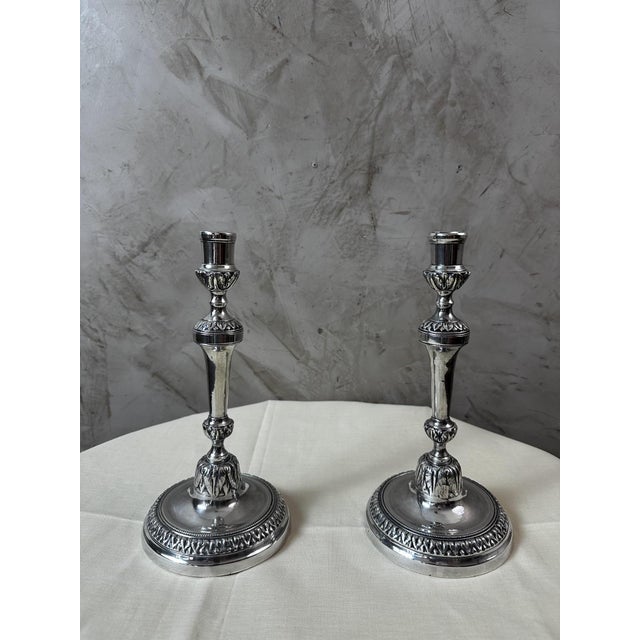 Silver Candlesticks, 1890s, Set of 2 For Sale - Image 8 of 12
