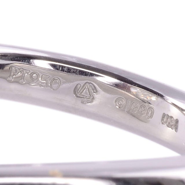 1990s Steven Kretchmer 1 Carat Pear Diamond Platinum Helix Engagement Ring, Size 5.25 For Sale - Image 4 of 4