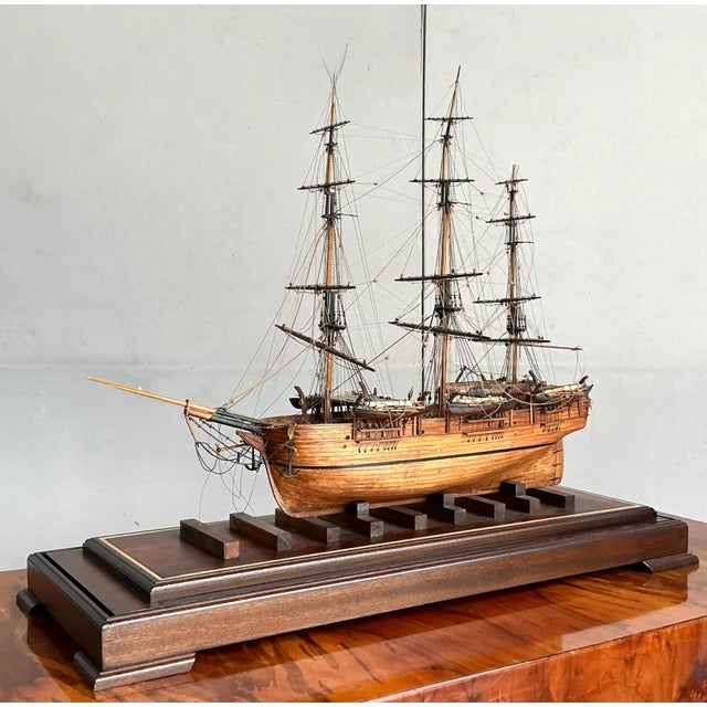 Vintage Coastal Scale Model Sailing Ship For Sale - Image 4 of 7
