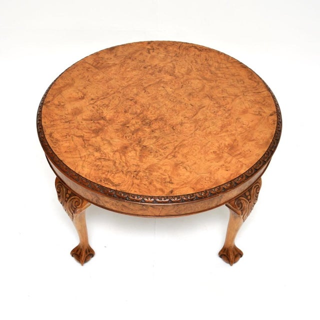 Vintage Burr Walnut Coffee Table, 1920s For Sale - Image 3 of 6