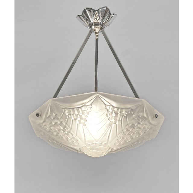 1930s French Art Deco Pendant Light by Andre Neut 1930 France For Sale - Image 5 of 8