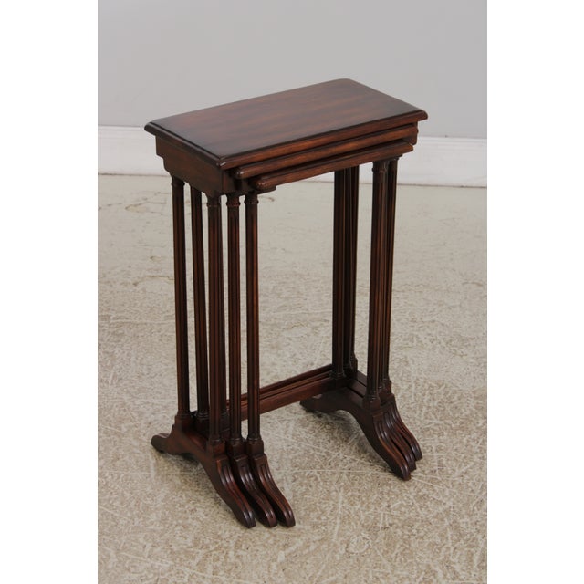 Theodore Alexander Set of 3 Mahogany Nesting Tables For Sale - Image 13 of 17