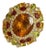 Bochic "Orient" Vintage Citrine & Peridot Cocktail Ring Set In 18K Gold&Silver For Sale
