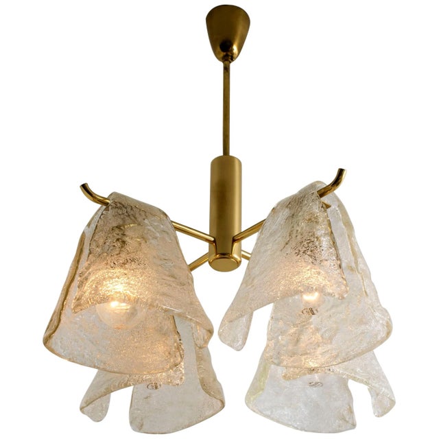 Ice Glass Chandelier by J.T. Kalmar, 1970s For Sale - Image 11 of 11