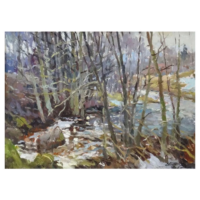 Edgars Vinters, Early Autumn, 1990, Oil on Cardboard For Sale