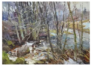 Edgars Vinters, Early Autumn, 1990, Oil on Cardboard