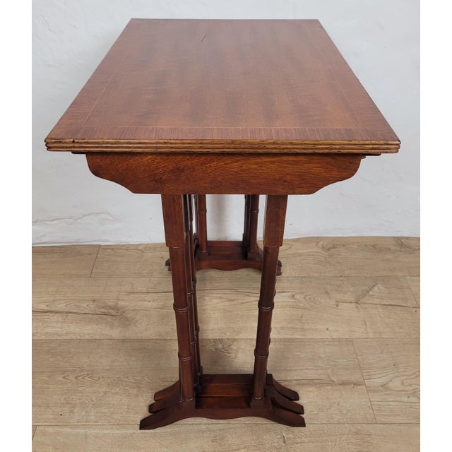 Victorian Nesting Tables in Mahogany, 1880, Set of 3 For Sale - Image 17 of 18